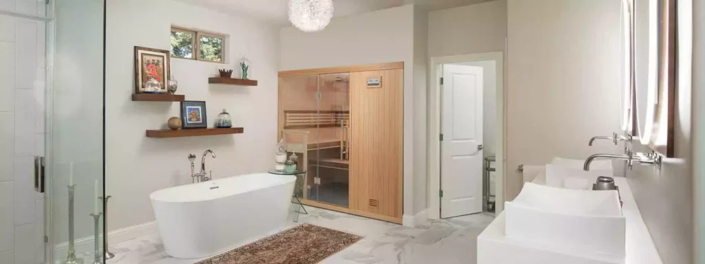 sauna in bathroom